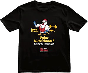 Camiseta Valor Nutricional Carne de Frango - Preta