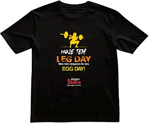 Camiseta Leg Day & Egg Day Feminina - Preta