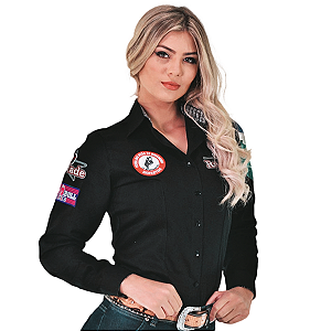 Camisete Feminina Country 100% Algodão Cavalgada Bandeira Radade