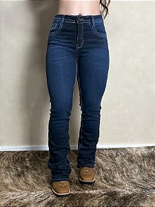Calça Country Feminina Jeans Bordada EUA Flaer Texas Farm