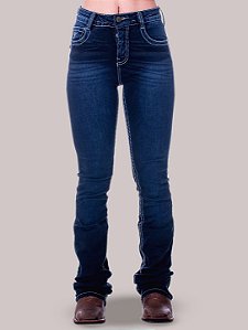 Calça Country Feminina Jeans Bordada EUA Flaer Texas Farm