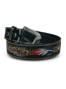 Cinto Country Cowboy Rodeio Cavalgada Preto Marrom Pena