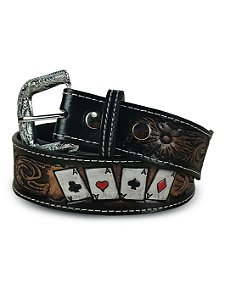 Cinto Country Cavalgada Rodeio Cowboy Preto Marrom Baralho