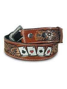 Cinto Country Cavalgada Texano Cowboy Preto Marrom Baralho