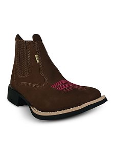 Botina Feminina Country Cano Baixo Confortável Bico Quadrado