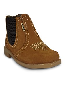 Bota Botina Infantil Rodeio Cowboy Couro Cano Curto Agro Top