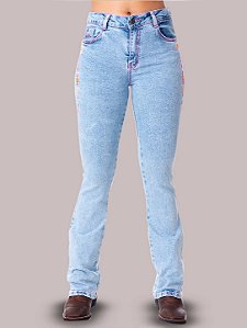 Calça Jeans Feminina Bordada Country Intuition Texas Farm
