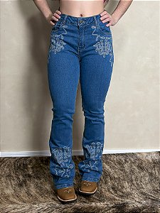 Calça Texan Line Bordada Country Feminina Flaer Texas Farm