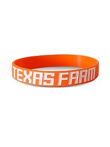 Pulseira Country Texas Farm Silicone Original Laranja Branco