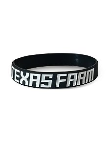 Pulseira Country Texas Farm Silicone Original Preto e Branco