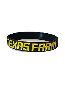 Pulseira Country Texas Farm Silicone Original Preto Amarelo