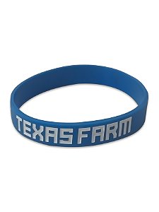 Pulseira Country Texas Farm Silicone Original Azul e Branco