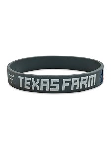 Pulseira Country Texas Farm Silicone Original Cinza e Branco