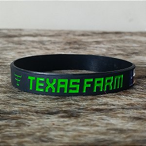 Pulseira Country Texas Farm Silicone Original Preto e Verde