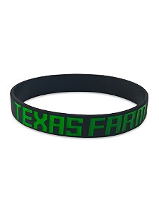 Pulseira Country Texas Farm Silicone Original Preto e Verde