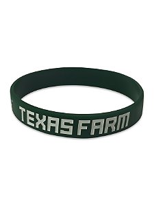 Pulseira Country Texas Farm Silicone Original Verde e Branco