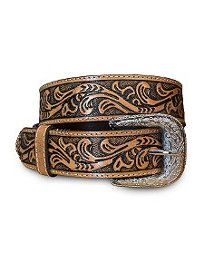 Cinto Country Rodeio Texano Marrom Claro Escuro Floral Agro