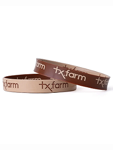 Pulseira Country Texas Farm Silicone Dupla Bege e Marrom