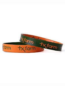 Pulseira Country Texas Farm Silicone Dupla Laranja e Verde