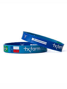 Pulseira Country Texas Farm Silicone Bandeira Azul Claro