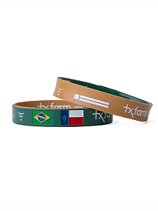 Pulseira Country Texas Farm Silicone Bandeira Verde Amarela
