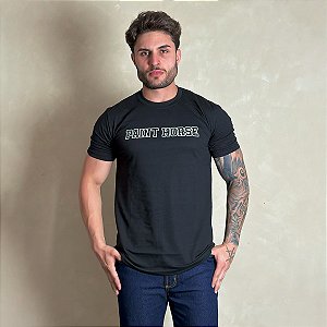 Camiseta Masculina Country Preta Original Agro Paint Horse