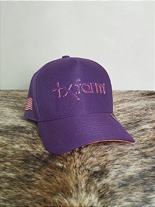 Boné Country Tx Farm Original Logo Escrito Roxo