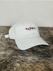 Boné Country Texas Farm Original Dad Hat Aba Curva Branco