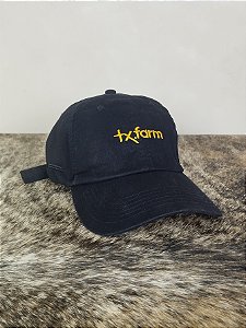 Boné Country Texas Farm Original Dad Hat Aba Curva Preto