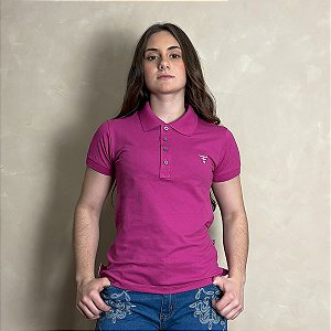 Camiseta Texas Farm Polo Feminina Country Premium Rosa Pink