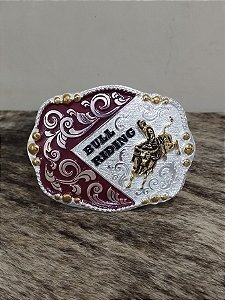 Fivela Vermelha Prata Master Country Western Bull Rider Top