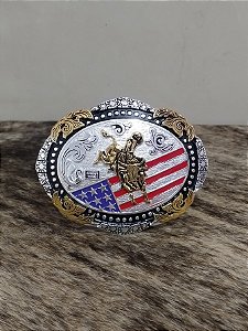 Fivela Bandeira USA Master Country Western Bull Rider EUA