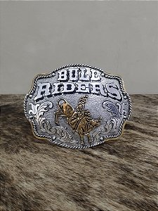 Fivela Country Master Western Bull Rider Prata Oval Rodeio