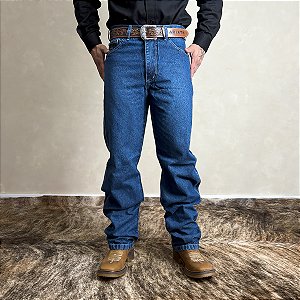 Calça Jeans Masculina Country Bolso Bordado Grossa Algodão
