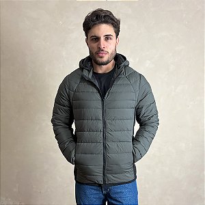 Jaqueta Puffer Bobojaco Capuz Removível Blusa De Frio Verde