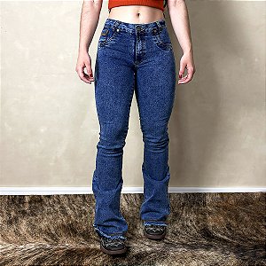 Calça Jeans Feminina Flare West Country Lisa Levanta Bumbum
