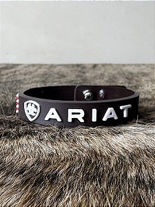 Pulseira Country Silicone Ariat Marrom Agro Cowboy Unissex