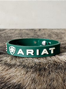Pulseira Country Silicone Ariat Verde Western Rodeio Cowboy