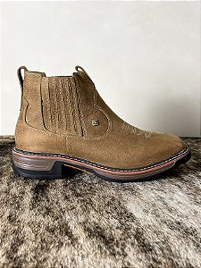 Botina Masculina Cano Curto Couro Zebu Work Bico Quadrado