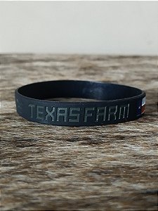 Pulseira Country TxFarm Silicone Bandeira Preto Cinza Escuro