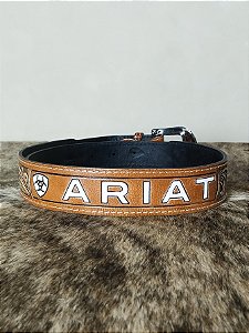 Cinto Ariat Marrom Country Bordado 100% Couro Legítimo Agro