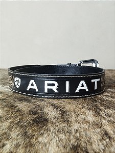 Cinto Country Masculino Ariat Preto Bordado Couro Legítimo