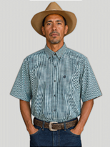 Camisa Masculina Manga Curta Xadrez Botão Quadriculada Tx