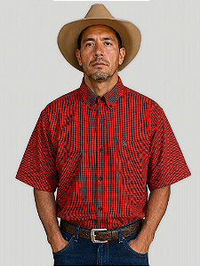 Camisa Country Xadrez Manga Curta Masculina Western Texas