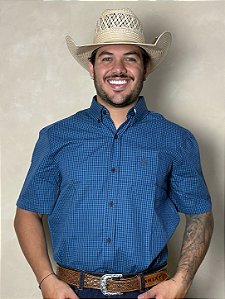 Camisa Country Xadrez Manga Curta Masculina Western Texas