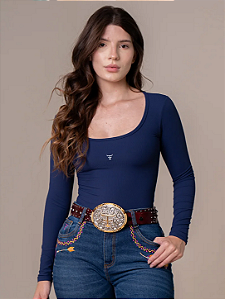 Body Canelado Manga Longa Texas Farm Country Original