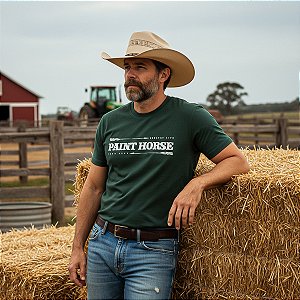 Camiseta Manga Curta Verde Masculina Country Estampada Tx