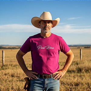 Camiseta Masculina Country Vermelha Premium 100% Algodão