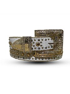 Cinto Feminino Country Brilho Strass Pelo Sintético Rodeio