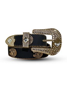 Cinto Feminino Country Brilho Strass Rodeio Ferradura Pedra